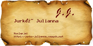 Jurkó Julianna névjegykártya